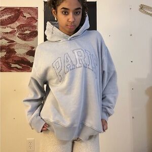 American Eagle Everyday Luxe Graphic Hoodie Sweatshirt PARIS